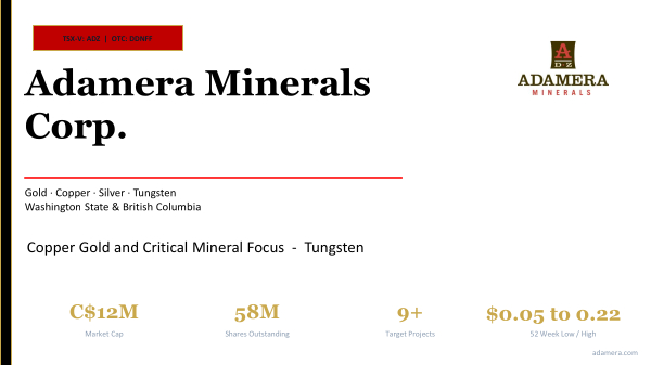 Copper Gold and Critical Mineral Focus -Tungsten